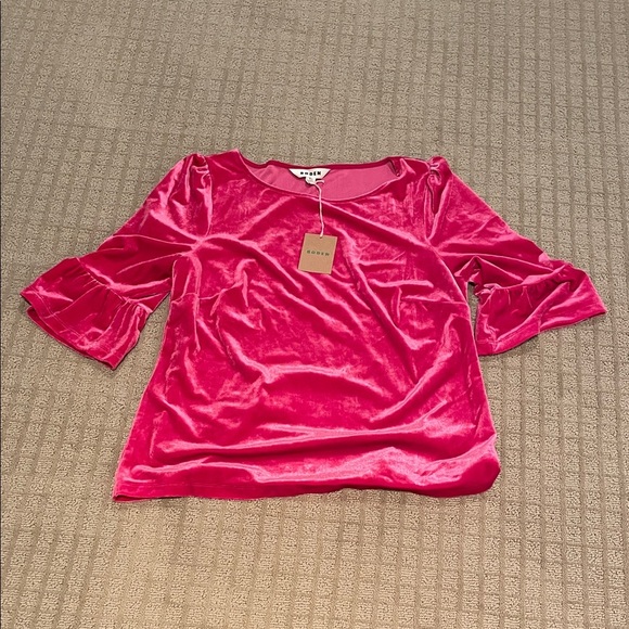 Boden Fuchsia Velvet Blouse - Picture 1 of 5